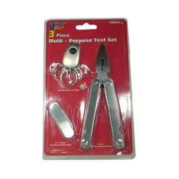 3-Piece Pocket Tool Set – Knife, Pliers, Key Ring & Led Light – Uh50221J 1