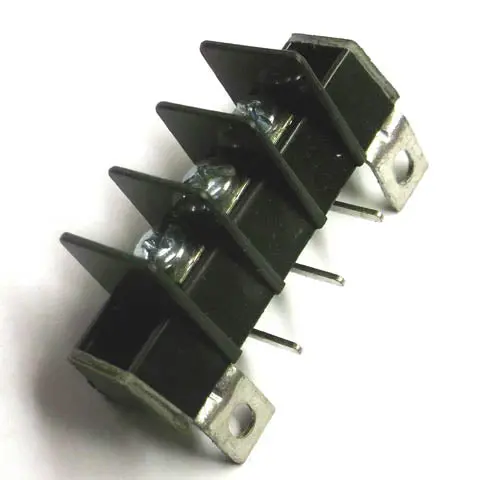 3-Pole Single-Row Pcra Terminal Block, 10.5Mm Centerline, #6-32 Screw, 8.2Mm Barrier Spacing 1