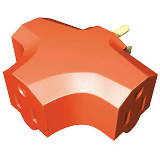 30304 – 3-Outlet Wall Tap In Orange, Rated 15A / 125Vac / 1875W 1