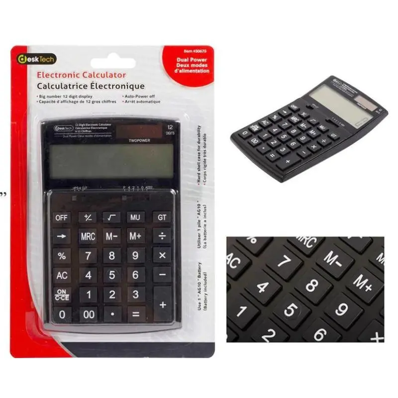30675 12-Digit Handheld Calculator – Compact Lcd Display With Ag10 Battery Included 1