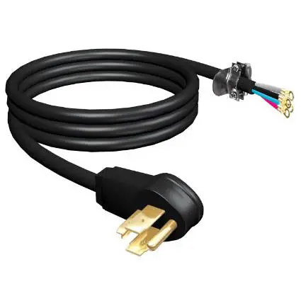 31911 6-Foot Range Power Cord – 10/4 Black Flat Cable, 30A/250V, Nema 14-30P For Gas/Electric Appliances 1