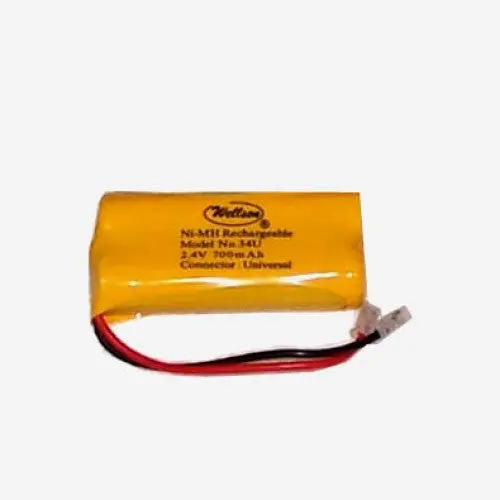 34U Ni-Mh Rechargeable Battery Pack – 2×Aaa, 700 Mah, 2.4V, Universal Connector 1