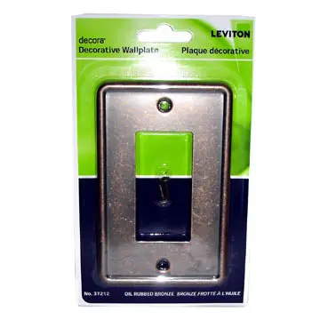 37212-Aco Oil-Rubbed Bronze Decora Single-Gang Metal Wall Plate 1