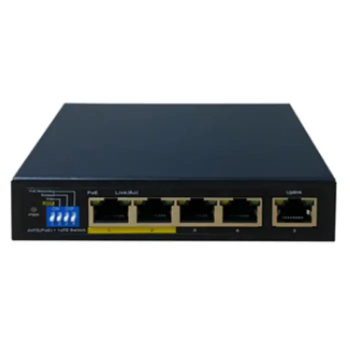 4-Port Gigabit Poe Switch With Uplink – 65W Max Power Budget, Rack-Mountable 1