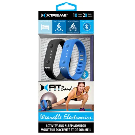 40401 Xfit Fitness Tracker Band Set – Sleep & Activity Monitor, Black + Blue (2-Pack) 1