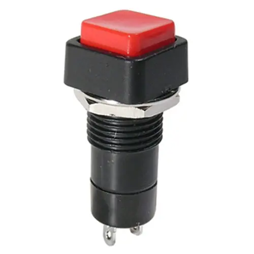 44-483-1 - Red Square Momentary Push Switch, 1P1T Nc, Through-Hole, 3A/125Vac 1