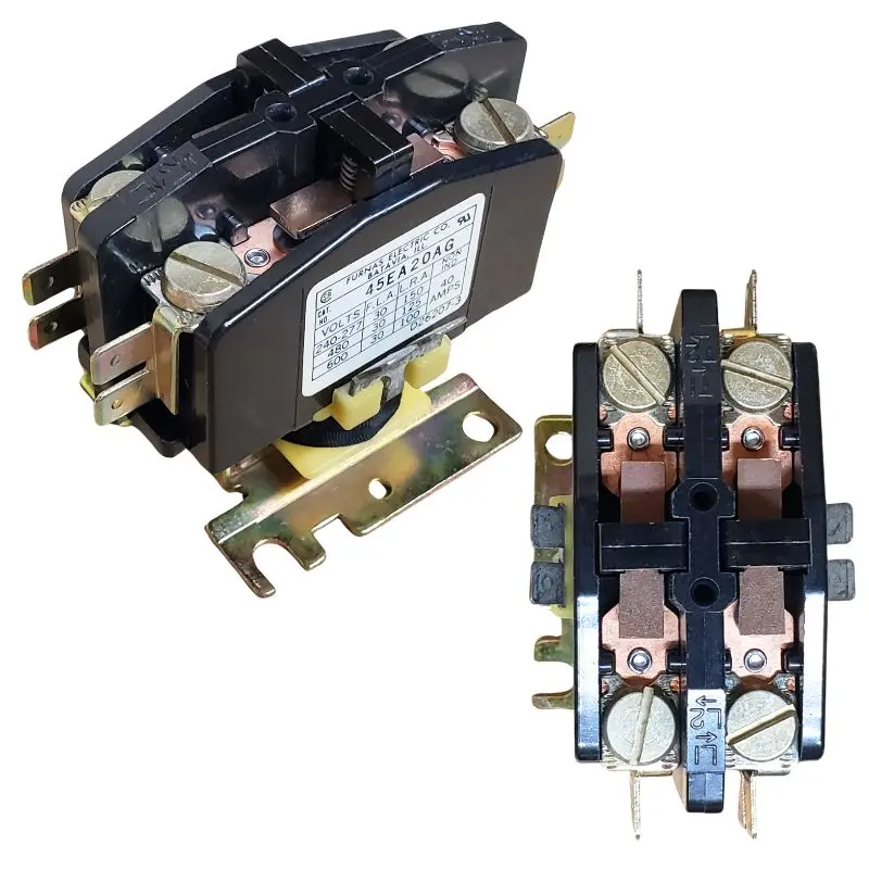 45Ea20Ag – 240Vac Electromechanical Contactor, 2-Pole Single-Throw, 30A Rating, Quick-Connect Tabs 1