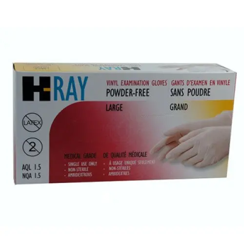46I-525Pf-Large – Large Clear Vinyl Examination Gloves, Medical Grade, 100 Per Pack 1