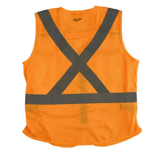 48-73-5072 Reflective Orange Safety Vest – L/Xl Size, 10-Pocket Design 2