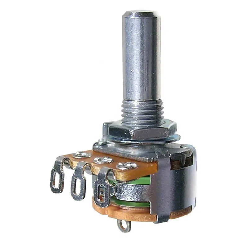 5 Kω Linear Potentiometer – 16 Mm Round, 1/4 In Shaft, Solid Core, Panel-Mount Design 1