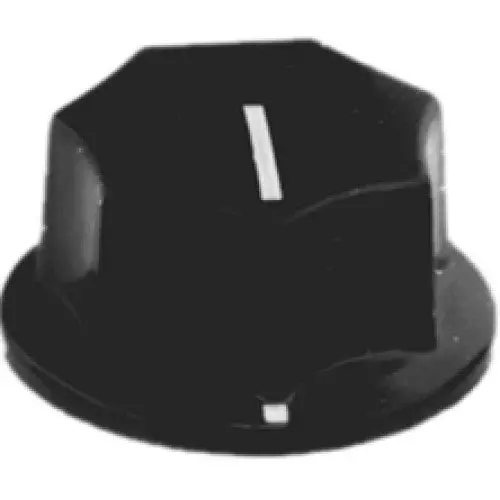 54-218-2 - 33Mm Plastic Knob With 1/4" Shaft And Screw, Black, Pack Of 2 1