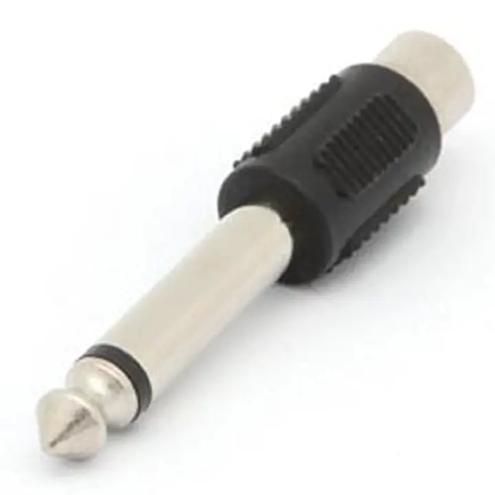 6.3 Mm Mono Plug To Jack Adapter – Audio Signal Conversion, Compact Metal Housing 1