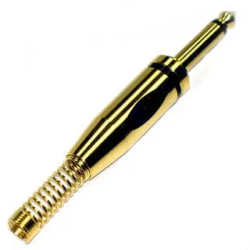 6.3Mm Mono Audio Plug With Gold-Plated Contacts And Strain Relief Sleeve 1