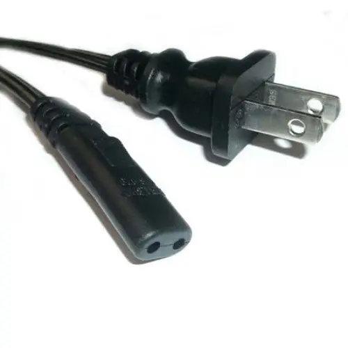 6-Foot Non-Polarized Cheater Cord – Oval Black Plug & Socket, 18 Awg 1
