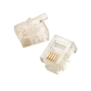 6-Pin 4-Conductor Modular Plug – Standard Round Style (Pack Of 10) 1