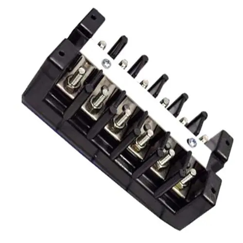 6-Position Flush-Mount Terminal Block – Dual Row, 16–10 Awg, 75A 1