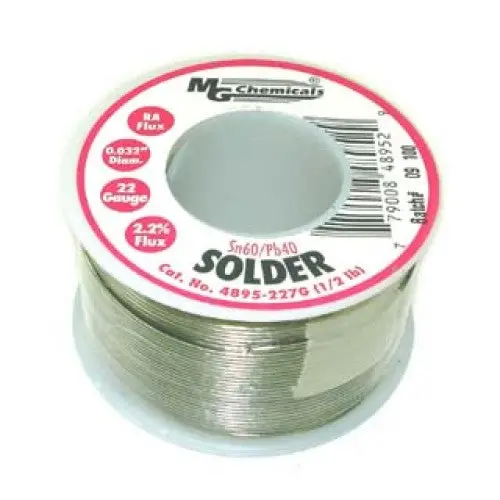 60/40 Rosin-Core Solder Wire – 0.032" Diameter, 22 Awg, 0.5 Lb Spool 1