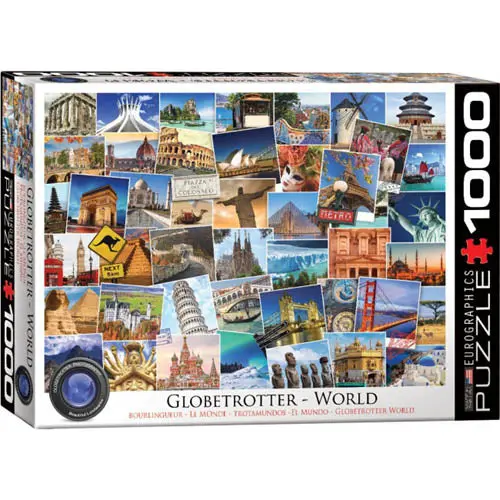 6000-0751 Globetrotter World Jigsaw Puzzle — 19.25 × 26.6-Inch, 1000-Piece Educational Design 1