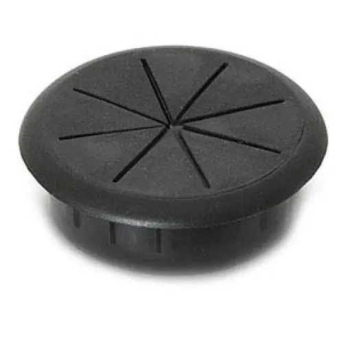 60Mm Black Plastic Snap-In Desk Hole Plug – Cable Organizer Grommet 1