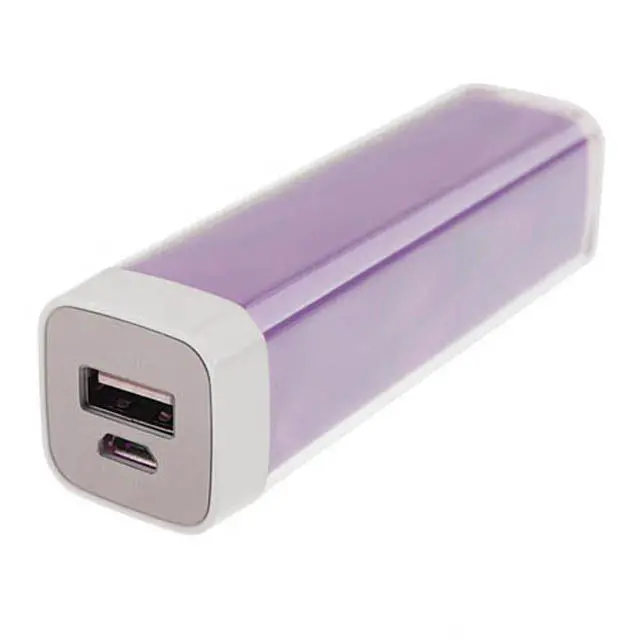 618096 – 2600Mah Compact Power Bank With Purple Housing And Integrated Cable 1