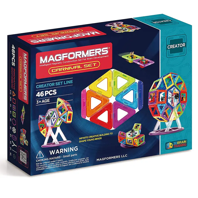 63074 Magformers Carnival Set – 46-Piece Magnetic Construction Kit With Themed Pieces 1