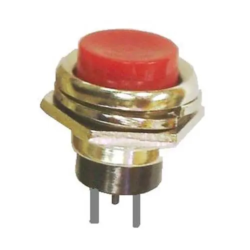 66-2420 Red - Red-Capped Momentary Push Button, 1P1T Nc, Through-Hole, Solid Button, 16Mm, 4A/125Vac 1