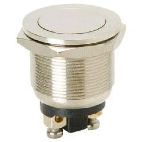 66-2436 - Flat-Head Momentary Push Switch, 1P1T No, 20Mm Screw Terminal, 4A/125Vac 1