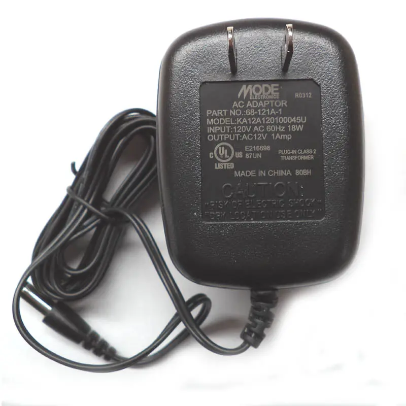68-121A-1 — 12V Ac Wall-Mount Power Supply With 2.1Mm Barrel Plug, 1A Output 1