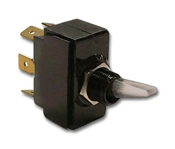 6Gl5B-Nbl8 - Dpdt Toggle Switch, 15 A, On–None–(On), 125 V Ac, Through-Hole Mount, Plastic Lever Handle 1