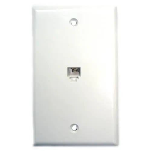 6P4C Wall Plate – Plastic, White Modular Jack Mount (Akm-103A) 1