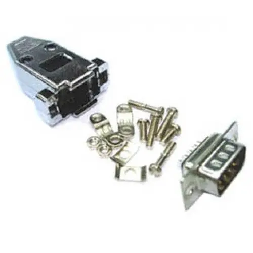 70-4455 Db9 Male Straight Tin-Plated Connector With Metalized Plastic Hood 1