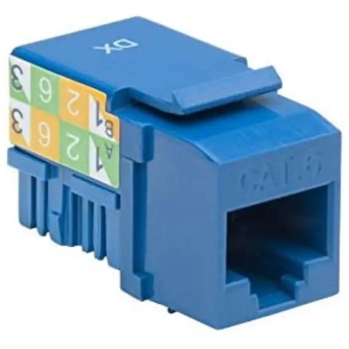 726Bl-1 – Blue Cat6 Keystone Jack, 110-Punch Down, Requires Tah-4759 Tool (8-Pin) 1