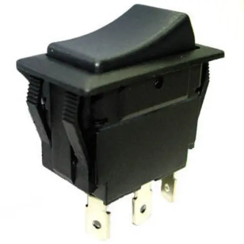 7900036 Rocker Switch – Spdt, 5A, On-Off-On, 12Vdc, Black Actuator, 21×38Mm 1