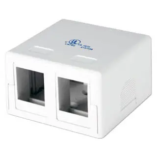 8129 – Two-Port White Surface-Mount Electrical Box 1