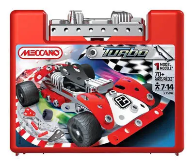 882350A – Meccano Small Turbo Cars Building Kit: Single Model With Over 70 Components 1
