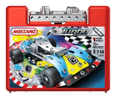 882350B – Meccano Turbo Cars Construction Set: Compact 1-Model Kit With 70+ Parts 1