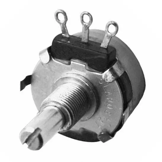 987-1727-Nd Linear Potentiometer — 2 Kω, 1/4" Round Shaft, 16 Mm, Solder Lug, Split Shaft 1