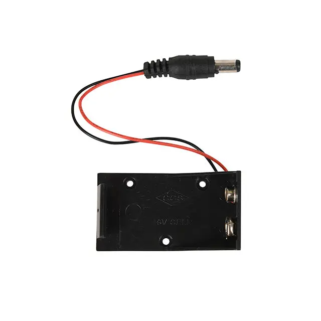 9V Battery Clip With Wires – Plastic Black Housing And 2.1Mm Dc Barrel Plug 1