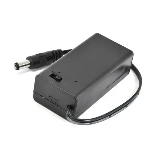 9V Battery Holder – Plastic Black Case With Cover And 2.1Mm Dc Power Plug 1