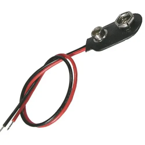 9V I-Type Battery Snap Connector With Plastic Housing – 150 Mm, 10-Pack 1