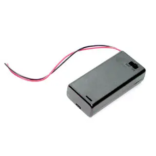 Aa X2 Battery Holder With Integrated Switch And Protective Cover – Black Plastic Housing 1