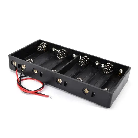 Aax8 Battery Holder – Plastic Black Case With Color-Coded Wire Leads 1
