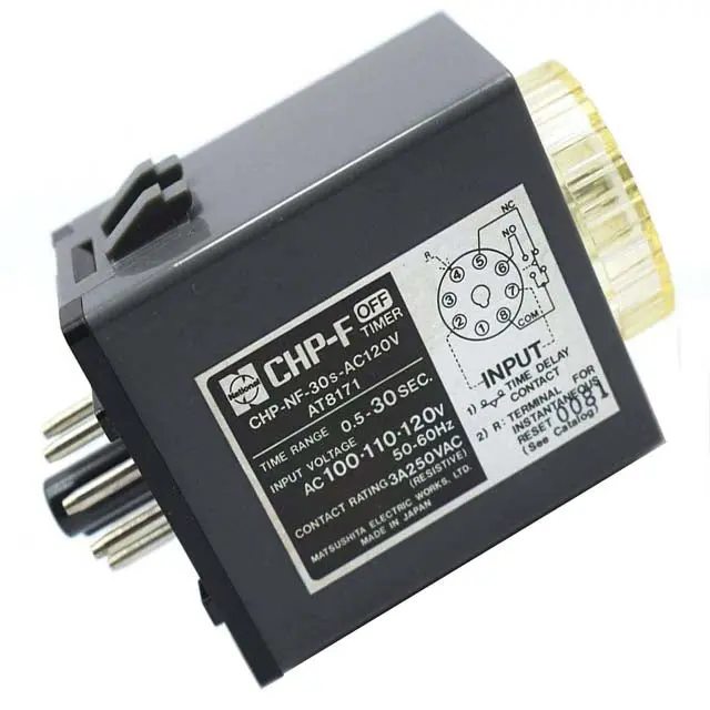 Ac 120V Off-Delay Timer – 0.1–1 Second Range, 2P2T Relay, Round 8-Pin Base 1