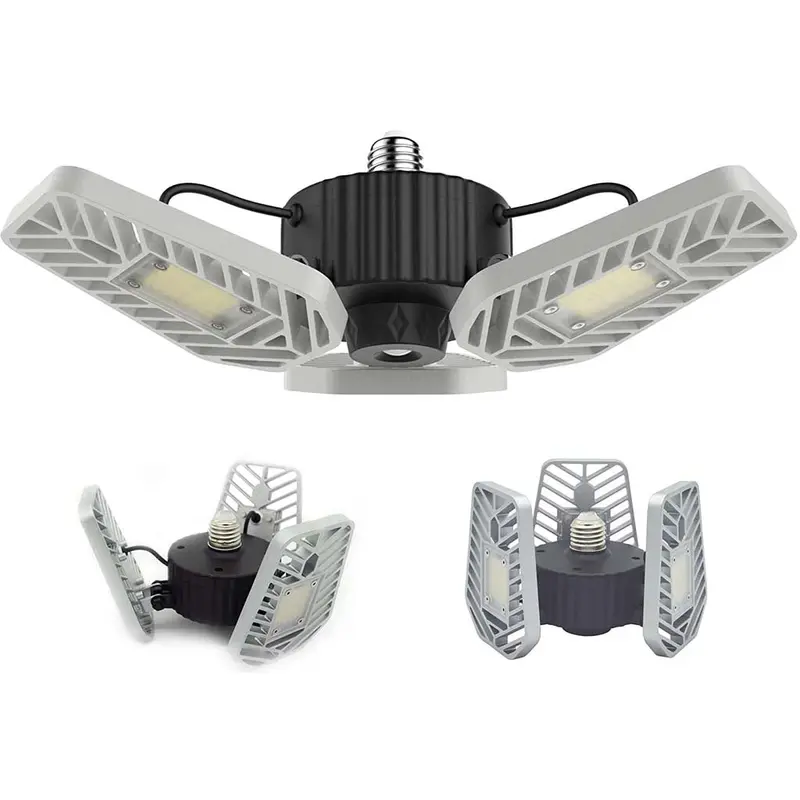Adjustable 3-Wing Led Garage Ceiling Light – 60 W, 6000 Lumens 1