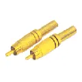 Ag1010B Strain-Relief Rca Plug – Inline, Solid Metal, Black/Gold Finish 1