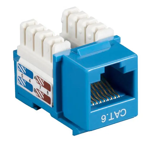Agd-136C-10 Cat6 Keystone Jack – Blue, 110-Type, Pack Of 10 1