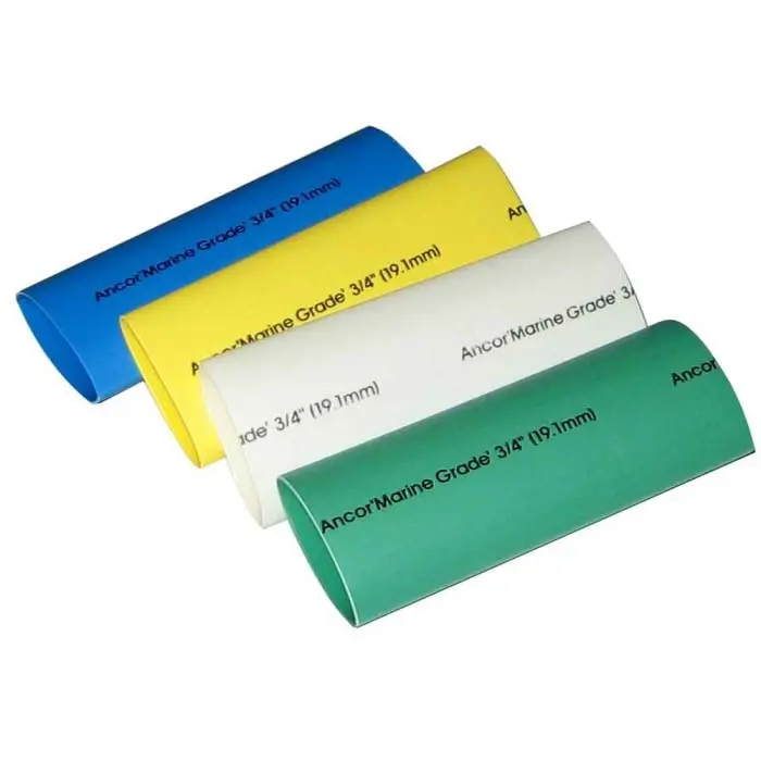 Assorted-Color Adhesive-Lined Heat-Shrink Tubing Set: 3/4" Id × 3" Length — Blue, White, Yellow, Green (4-Pack) 1