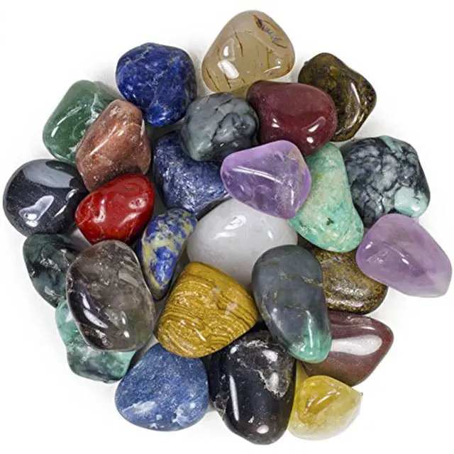 Assorted Polished Stone Collection – Natural Geodes And Tumbled Rocks For Display Or Craft 1
