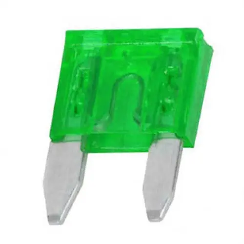 Automotive Mini Blade Fuse – 30A, 32V, Green (5 Per Pack) 1