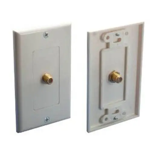 Av-109D White Decora-Style Single-Gang Wall Plate With F-Female Port 1